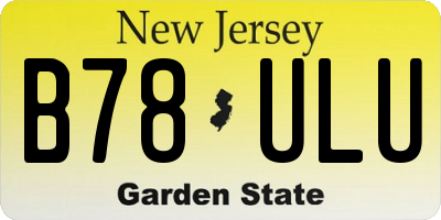 NJ license plate B78ULU