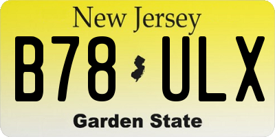 NJ license plate B78ULX
