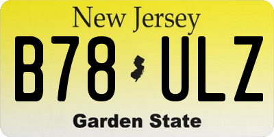 NJ license plate B78ULZ