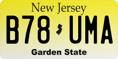 NJ license plate B78UMA