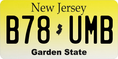 NJ license plate B78UMB