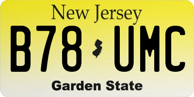 NJ license plate B78UMC
