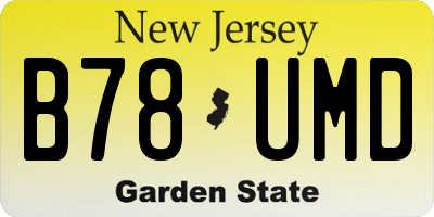 NJ license plate B78UMD