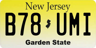 NJ license plate B78UMI