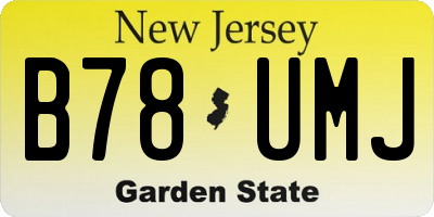NJ license plate B78UMJ