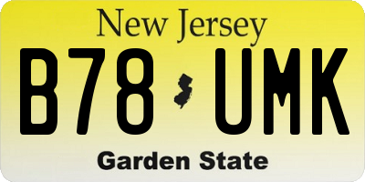 NJ license plate B78UMK