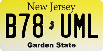 NJ license plate B78UML