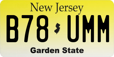 NJ license plate B78UMM