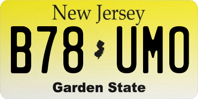 NJ license plate B78UMO