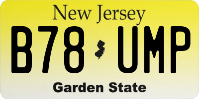 NJ license plate B78UMP