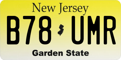 NJ license plate B78UMR
