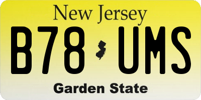 NJ license plate B78UMS