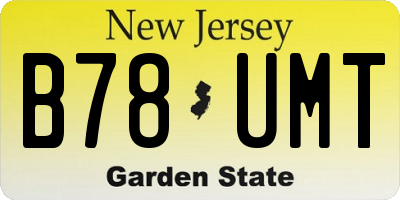 NJ license plate B78UMT