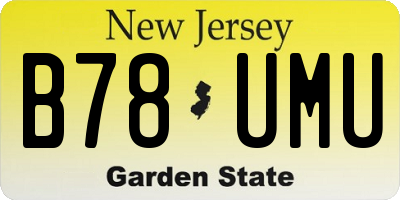 NJ license plate B78UMU