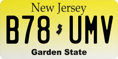 NJ license plate B78UMV