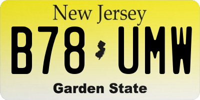 NJ license plate B78UMW
