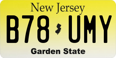 NJ license plate B78UMY