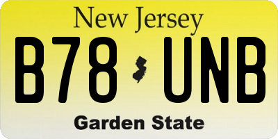 NJ license plate B78UNB