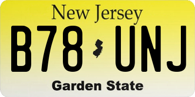 NJ license plate B78UNJ