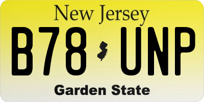 NJ license plate B78UNP