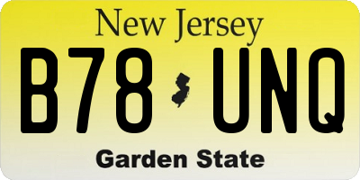 NJ license plate B78UNQ