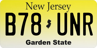 NJ license plate B78UNR