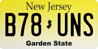 NJ license plate B78UNS