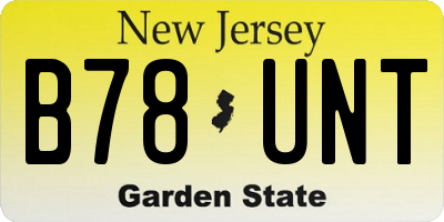 NJ license plate B78UNT