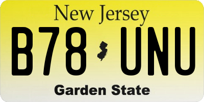 NJ license plate B78UNU