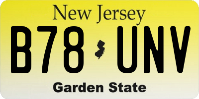 NJ license plate B78UNV