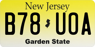 NJ license plate B78UOA
