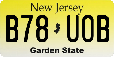 NJ license plate B78UOB
