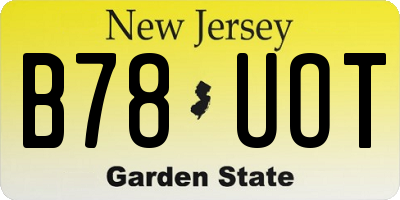 NJ license plate B78UOT