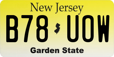 NJ license plate B78UOW