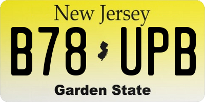 NJ license plate B78UPB