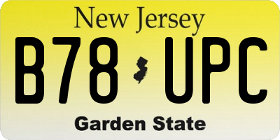 NJ license plate B78UPC