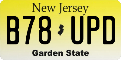 NJ license plate B78UPD
