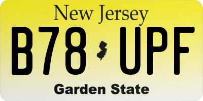 NJ license plate B78UPF