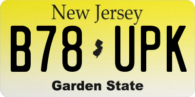 NJ license plate B78UPK