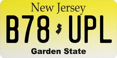 NJ license plate B78UPL