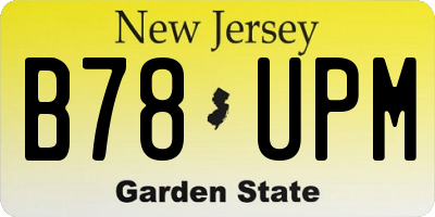 NJ license plate B78UPM