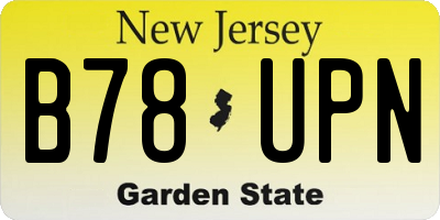NJ license plate B78UPN