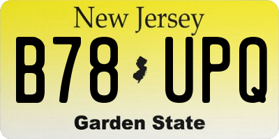 NJ license plate B78UPQ