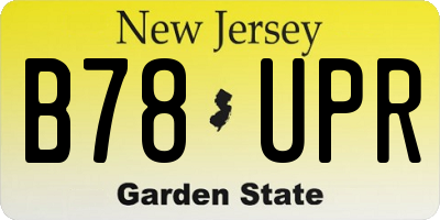 NJ license plate B78UPR