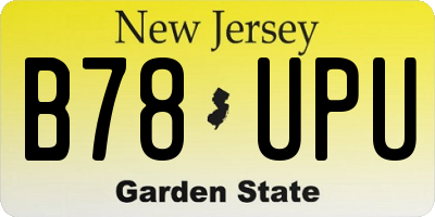 NJ license plate B78UPU