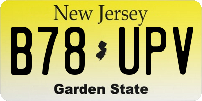 NJ license plate B78UPV