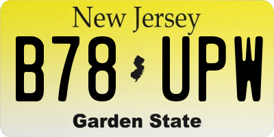 NJ license plate B78UPW