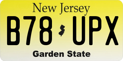 NJ license plate B78UPX