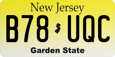 NJ license plate B78UQC