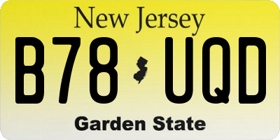 NJ license plate B78UQD